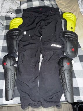 Dainese Men’s Black Cargo Pants with Removable Armor